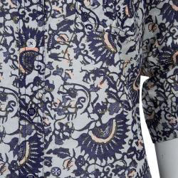 Pre Owned Tory Burch Blue Brigitte Printed Top M