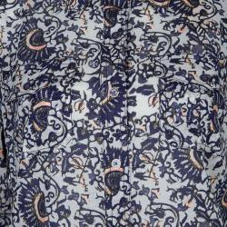 Pre Owned Tory Burch Blue Brigitte Printed Top M