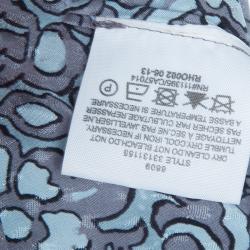 Pre Owned Tory Burch Blue Floral Printed Silk Long Sleeve Nicki Bow Blouse S