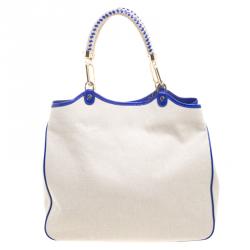 Tory Burch Beige Canvas Channing Tote