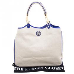 Tory Burch Beige Canvas Channing Tote