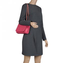 Pre Owned Tory Burch Pink Leather Medium Fleming Shoulder Bag