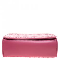 Pre Owned Tory Burch Pink Leather Medium Fleming Shoulder Bag