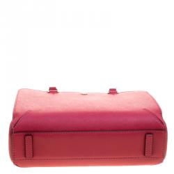 Pre Owned Tory Burch Pink Robinson Micro Zip Top Tote 