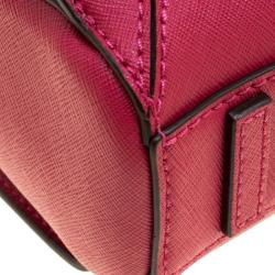 Pre Owned Tory Burch Pink Robinson Micro Zip Top Tote 