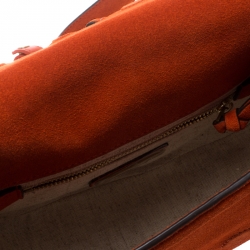 مملوكة مسبقًا حقيبة توري برش سادل شراشيب ميني سويدي برتقالية