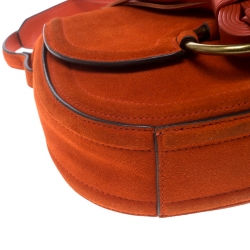 مملوكة مسبقًا حقيبة توري برش سادل شراشيب ميني سويدي برتقالية