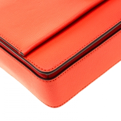 Pre Owned Tory Burch Orange Leather Kira Shoulder Bag