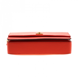 Pre Owned Tory Burch Orange Leather Kira Shoulder Bag