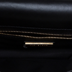 Pre Owned Tory Burch Black Leather Fleming Stud Clutch