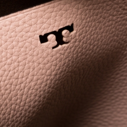 Pre Owned Tory Burch Salt Pink Leather Patchwork MCGraw Shopper Tote