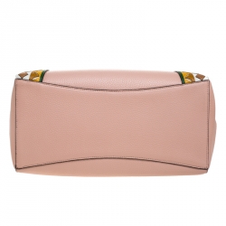 Pre Owned Tory Burch Salt Pink Leather Patchwork MCGraw Shopper Tote