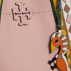 Pre Owned Tory Burch Salt Pink Leather Patchwork MCGraw Shopper Tote