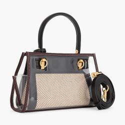 Pre Owned Tory Burch Beige Leather/PVC Lee Radiwill Petite Bag