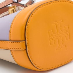 Pre Owned Tory Burch Multicolor Leather Mini Colorblocked Bucket Bag
