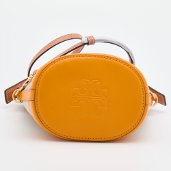 Pre Owned Tory Burch Multicolor Leather Mini Colorblocked Bucket Bag