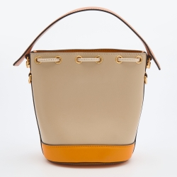 Pre Owned Tory Burch Multicolor Leather Mini Colorblocked Bucket Bag