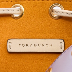 Pre Owned Tory Burch Multicolor Leather Mini Colorblocked Bucket Bag