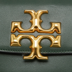 Pre Owned Tory Burch Green Leather Small Convertible Eleanor Shoulder Bag