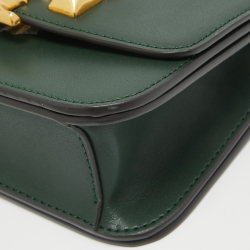 Pre Owned Tory Burch Green Leather Small Convertible Eleanor Shoulder Bag