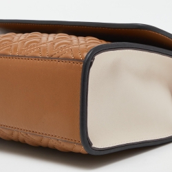 Pre Owned Tory Burch Tri Color Quilted Leather Color Block Fleming Shoulder Bag