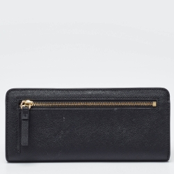 Pre Owned Tory Burch Black Leather Robinson Flap Continental Wallet