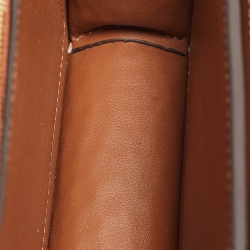 Pre Owned Tory Burch Gold Croc Embossed Leather Small Eleanor Shoulder Bag