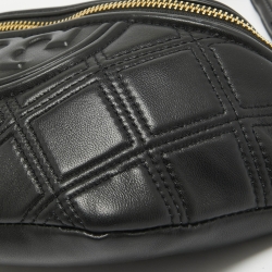 Pre Owned Tory Burch Black Leather Soft Fleming Belt Bag