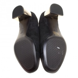 Pre Owned حذاء كعب عالي توري برش كعب عريض افلين سويدي أسود مقاس 37