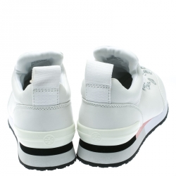 مملوكة مسبقًا Tory Burch White Leather Laney Crystal Embellished Slip On Sneakers Size 38