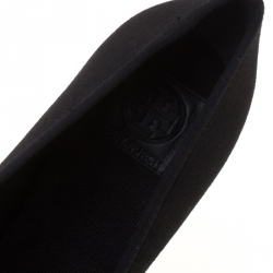 Pre Owned حذاء كعب عالي توري برش كعب روكي إسبادريل جاكي كانفاس أسود مقاس 39.5