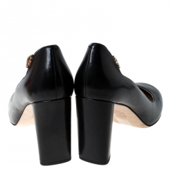 Pre Owned Tory Burch Black Leather Elizabeth Pumps Size 40