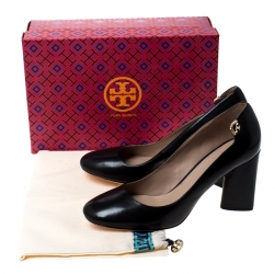 Pre Owned Tory Burch Black Leather Elizabeth Pumps Size 40