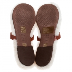 Pre Owned حذا فلات بإصبع توري برش Miller قطيفة جلد بني مقاس 38