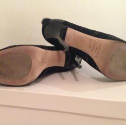 Pre Owned Tory Burch Nude Patent Leather Dahlia Cork Wedges Size 39