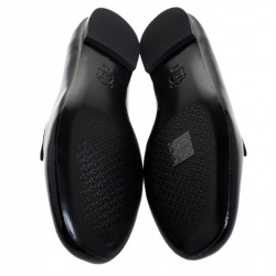 Pre Owned Tory Burch Black Patent Leather Samantha Smoking Slippers Size 38