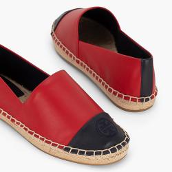 Pre Owned حذاء إسبادريل توري برش جلد نابا أحمر كتل لونية مقاس أوروبي 38