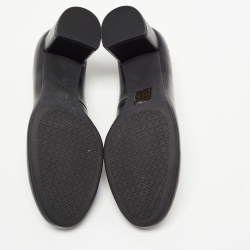 Pre Owned Tory Burch Black Leather Chelsea Block Heels Pumps Size 39