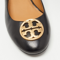 Pre Owned Tory Burch Black Leather Chelsea Block Heels Pumps Size 39