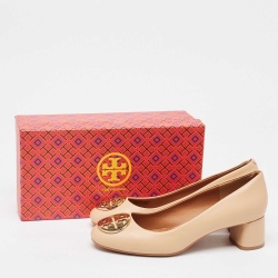 Pre Owned Tory Burch Beige Leather Benton Pumps Size 39.5