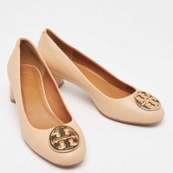 Pre Owned Tory Burch Beige Leather Benton Pumps Size 39.5