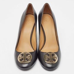 Pre Owned Tory Burch Black Leather Benton 2 Pumps Size 39.5
