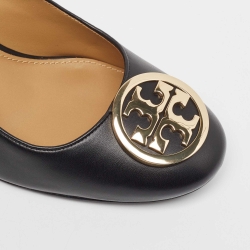 Pre Owned Tory Burch Black Leather Benton 2 Pumps Size 39.5