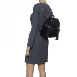 Tory Burch Black Leather Fleming Backpack