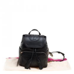 Tory Burch Black Leather Fleming Backpack