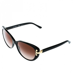 Pre Owned Tory Burch Black/Brown Gradient TY7092 Serif-T Cat Eye Sunglasses