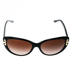 Pre Owned Tory Burch Black/Brown Gradient TY7092 Serif-T Cat Eye Sunglasses