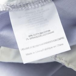 Pre Owned Tory Burch Purple Cotton Embroidered Hem Detail Straight Fit Pants M