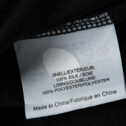 Pre Owned Tory Burch Black Silk Draped Sleeveless Dress S