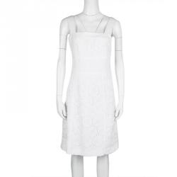 Pre Owned Tory Burch White Lace Sleeveless Margaux Dress M